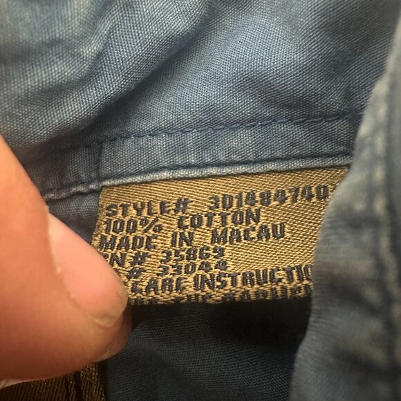 Roper Mens Western Long Sleeve Blue Shirt Size XL Button Front - Picture 6 of 7